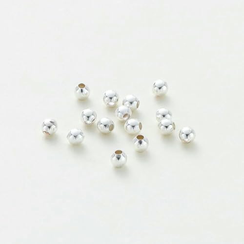 14K/18K Echtgold plattiertes Messing, 2/2,5/3/4/5/6 mm, Kugel-Abstandshalter, lose Perlen zur Schmuckherstellung, Perlen, Zubehör, Befunde, Großhandel, Silber, 5 mm x 30 Stüc 14K/18K Echtgold plattiertes Messing, 2/2,5/3/4/5/6 mm, Kugel-Abstandshalter, lose Perlen zur Schmuckherstellung, Perlen, Zubehör, Befunde, Großhandel, Silber, 5 mm x 30 Stüc von BSGUZ
