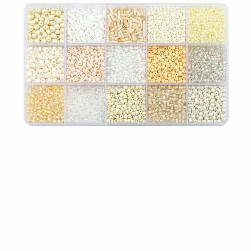 15 Gitter-Glasreis- und Röhrenperlen-Set für DIY-Armbänder und Halsketten zur Herstellung von handgefertigtem Schmuckzubehör, 10 g/Gitter, 150 g/Set-06 15 Gitter-Glasreis- und Röhrenperlen-Set für DIY-Armbänder und Halsketten zur Herstellung von handgefertigtem Schmuckzubehör, 10 g/Gitter, 150 g/Set-06 von BSGUZ