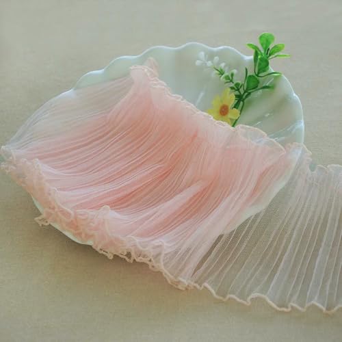 15 cm breiter Tüll-Netzstoff, Plissee-Stoff, Handarbeit, Rüschen, Band, Rüschen, Spitzenkragen, Fransen zum Nähen von Kleidern, Vorhängen, Bekleidungsdekor, Rosa 15 cm breiter Tüll-Netzstoff, Plissee-Stoff, Handarbeit, Rüschen, Band, Rüschen, Spitzenkragen, Fransen zum Nähen von Kleidern, Vorhängen, Bekleidungsdekor, Rosa von BSGUZ