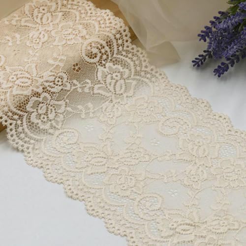 15 cm elastisches, ausgehöhltes, floral besticktes Spitzenband, DIY-Bekleidung, Nähstoff, Heimtextilien, Dekoration, weißes und schwarzes Spitzenband, Elfenbein, 15 cm 15 cm elastisches, ausgehöhltes, floral besticktes Spitzenband, DIY-Bekleidung, Nähstoff, Heimtextilien, Dekoration, weißes und schwarzes Spitzenband, Elfenbein, 15 cm von BSGUZ
