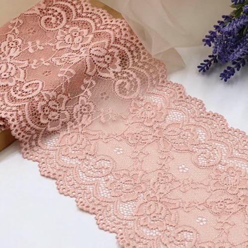 15 cm elastisches, ausgehöhltes, floral besticktes Spitzenband, DIY-Bekleidung, Nähstoff, Heimtextilien, Dekoration, weißes und schwarzes Spitzenband, Xiang Pi Pink, 15 cm 15 cm elastisches, ausgehöhltes, floral besticktes Spitzenband, DIY-Bekleidung, Nähstoff, Heimtextilien, Dekoration, weißes und schwarzes Spitzenband, Xiang Pi Pink, 15 cm von BSGUZ