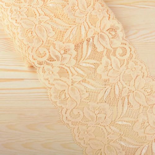 15 cm weicher, elastischer Spandex-Spitzenbesatz, DIY-Kleidung, Kleid, Unterwäsche, Stoff, handgefertigtes Bastelmaterial, weißes und schwarzes Spitzenband, Beige, 15 cm breit 15 cm weicher, elastischer Spandex-Spitzenbesatz, DIY-Kleidung, Kleid, Unterwäsche, Stoff, handgefertigtes Bastelmaterial, weißes und schwarzes Spitzenband, Beige, 15 cm breit von BSGUZ