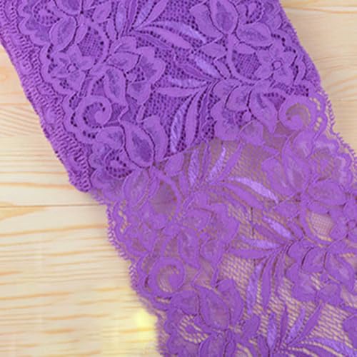 15 cm weicher, elastischer Spandex-Spitzenbesatz, DIY-Kleidung, Kleid, Unterwäsche, Stoff, handgefertigtes Bastelmaterial, weißes und schwarzes Spitzenband, Dunkelviolett, 15 cm breit 15 cm weicher, elastischer Spandex-Spitzenbesatz, DIY-Kleidung, Kleid, Unterwäsche, Stoff, handgefertigtes Bastelmaterial, weißes und schwarzes Spitzenband, Dunkelviolett, 15 cm breit von BSGUZ