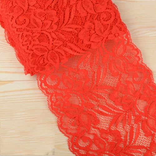 15 cm weicher, elastischer Spandex-Spitzenbesatz, DIY-Kleidung, Kleid, Unterwäsche, Stoff, handgefertigtes Bastelmaterial, weißes und schwarzes Spitzenband, rot, 15 cm breit 15 cm weicher, elastischer Spandex-Spitzenbesatz, DIY-Kleidung, Kleid, Unterwäsche, Stoff, handgefertigtes Bastelmaterial, weißes und schwarzes Spitzenband, rot, 15 cm breit von BSGUZ
