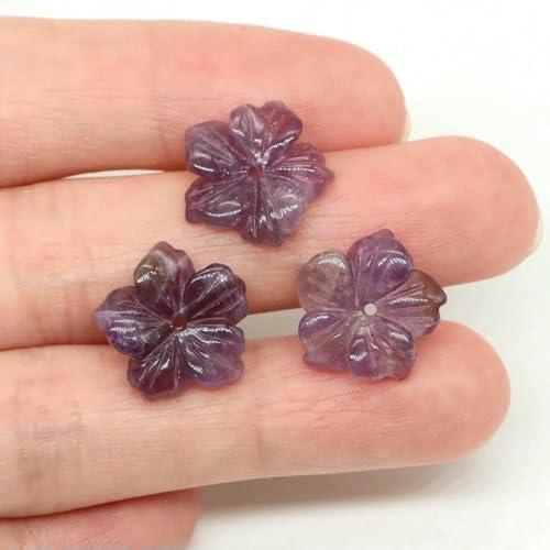 15 mm Kristall-Pfirsichblüten-Blumen-Abstandsperlen, Naturstein, lose Perlen für DIY-Ohrring-Armband-Halsketten-Schmuckherstellung, Amethyst, 10 Stück 15 mm Kristall-Pfirsichblüten-Blumen-Abstandsperlen, Naturstein, lose Perlen für DIY-Ohrring-Armband-Halsketten-Schmuckherstellung, Amethyst, 10 Stück von BSGUZ