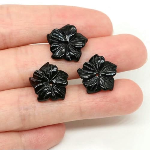 15 mm Kristall-Pfirsichblüten-Blumen-Abstandsperlen, Naturstein, lose Perlen für DIY-Ohrring-Armband-Halsketten-Schmuckherstellung, Schwarzer Obsidian, 20 Stück 15 mm Kristall-Pfirsichblüten-Blumen-Abstandsperlen, Naturstein, lose Perlen für DIY-Ohrring-Armband-Halsketten-Schmuckherstellung, Schwarzer Obsidian, 20 Stück von BSGUZ