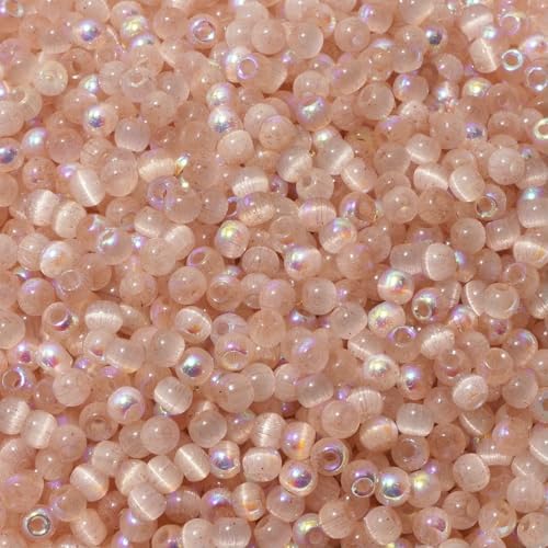 150 Katzenaugen-Glasperlen 4,0 mm (blau, rosa, gelb, grün) für die DIY-Schmuckherstellung, Halskettenbasteln, Perlen-Emb-03KPK-4,0 mm von BSGUZ