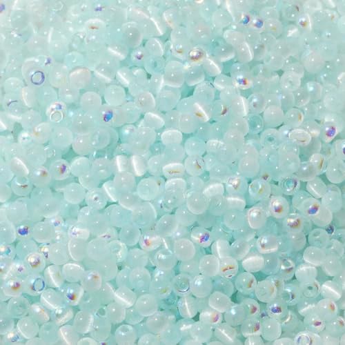 150 Katzenaugen-Glasperlen 4,0 mm (blau, rosa, gelb, grün) für die DIY-Schmuckherstellung, Halskettenbasteln, Perlen-Emb-03LBL-4,0 mm von BSGUZ