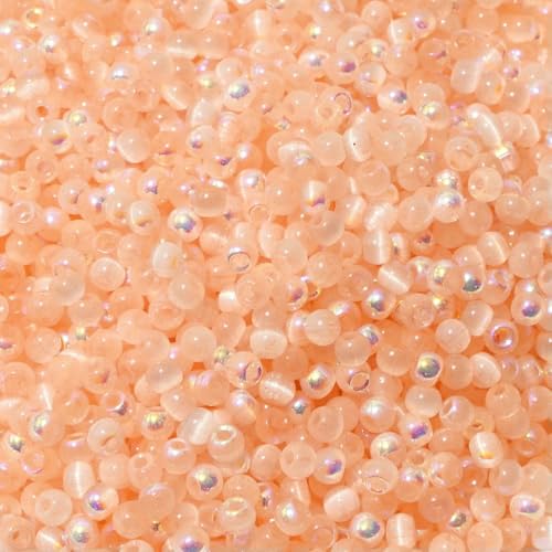 150 Katzenaugen-Glasperlen 4,0 mm (blau, rosa, gelb, grün) für die DIY-Schmuckherstellung, Halskettenbasteln, Perlen-Emb-03ND-4,0 mm von BSGUZ