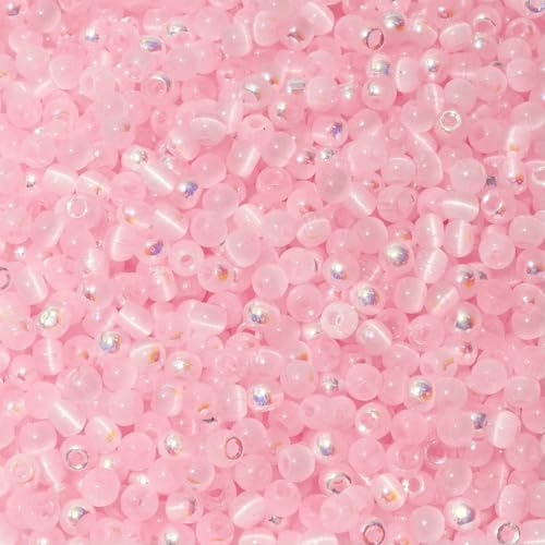 150 Katzenaugen-Glasperlen 4,0 mm (blau, rosa, gelb, grün) für die DIY-Schmuckherstellung, Halskettenbasteln, Perlen-Emb-03PK-4,0 mm von BSGUZ
