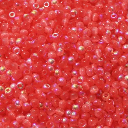 150 Katzenaugen-Glasperlen 4,0 mm (blau, rosa, gelb, grün) für die DIY-Schmuckherstellung, Halskettenbasteln, Perlen-Emb-03RD-4,0 mm von BSGUZ