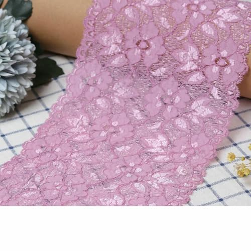 16 cm Hohlblumenstickerei Spitzenband DIY Hochzeit Damenkleid Heimtextilien Vorhang Dekoration Schwarzes elastisches Spitzenband-Dou Sha Pink-1 Meter Länge 16 cm Hohlblumenstickerei Spitzenband DIY Hochzeit Damenkleid Heimtextilien Vorhang Dekoration Schwarzes elastisches Spitzenband-Dou Sha Pink-1 Meter Länge von BSGUZ
