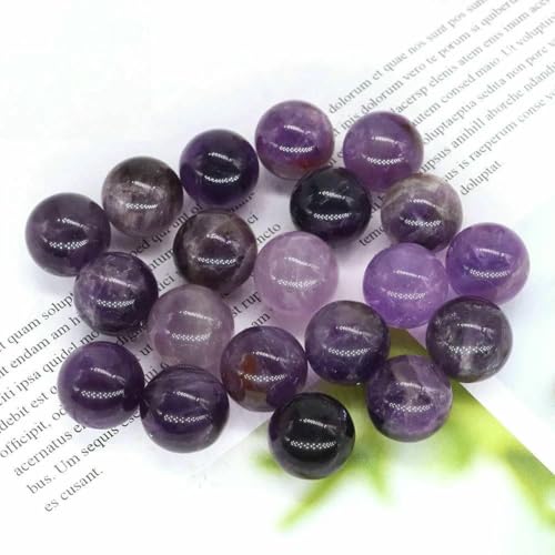 16 mm Mini-Kristallkugel, Naturstein, Kugel, Heimdekoration, Taschen-Edelstein, Reiki-Heilquarz, Amethyst, runde Perle, Mineralprobe, Amethyst, 50 Stück von BSGUZ