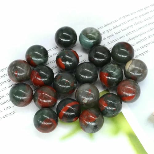 16 mm Mini-Kristallkugel, Naturstein, Kugel, Heimdekoration, Taschen-Edelstein, Reiki-Heilquarz, Amethyst, runde Perle, Mineralprobe, Blutstein, 50 Stück von BSGUZ