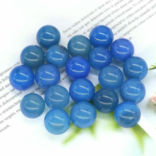 16 mm Mini-Kristallkugel, Naturstein, Kugel, Heimdekoration, Taschen-Edelstein, Reiki-Heilung, Quarz, Amethyst, runde Perle, Mineralprobe, Blauer Achat, 50 Stück von BSGUZ