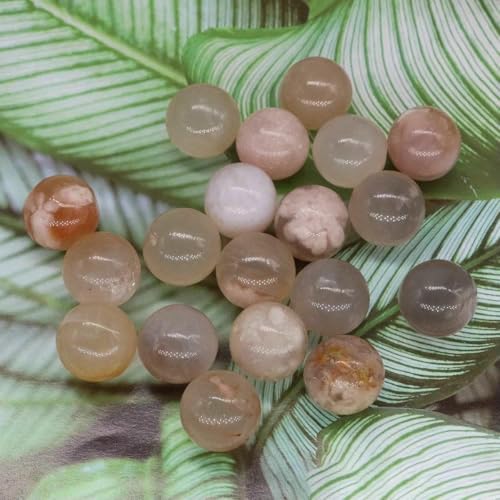 16 mm Mini-Kristallkugel, Naturstein, Kugel, Heimdekoration, Taschen-Edelstein, Reiki-Heilung, Quarz, Amethyst, runde Perle, Mineralprobe, Blütenachat, 50 Stück von BSGUZ