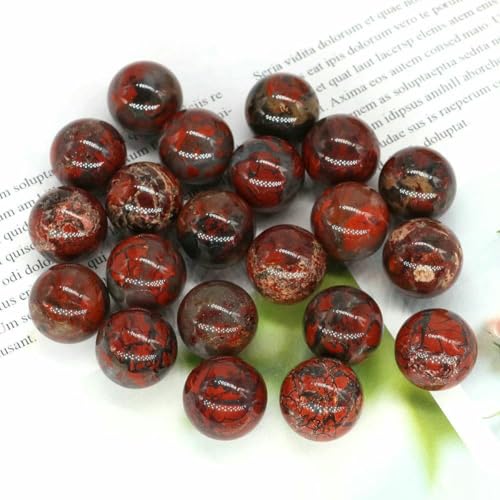 16 mm Mini-Kristallkugel, Naturstein, Kugel, Heimdekoration, Taschen-Edelstein, Reiki-Heilung, Quarz, Amethyst, runde Perle, Mineralprobe, Brekzien-Jaspis, 50 Stück von BSGUZ
