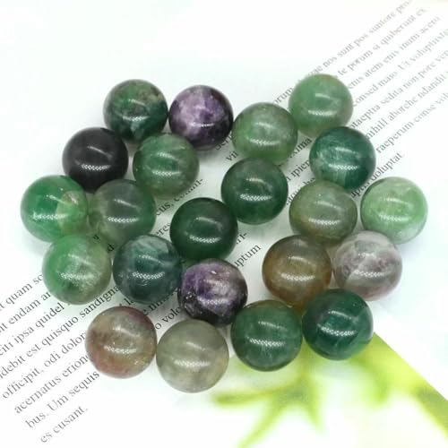 16 mm Mini-Kristallkugel, Naturstein, Kugel, Heimdekoration, Taschen-Edelstein, Reiki-Heilung, Quarz, Amethyst, runde Perle, Mineralprobe, Fluorit, 50 Stück von BSGUZ
