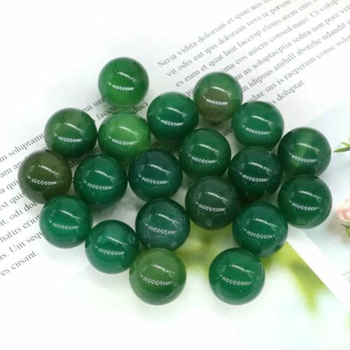 16 mm Mini-Kristallkugel, Naturstein, Kugel, Heimdekoration, Taschen-Edelstein, Reiki-Heilung, Quarz, Amethyst, runde Perle, Mineralprobe, Grüner Achat, 50 Stück von BSGUZ