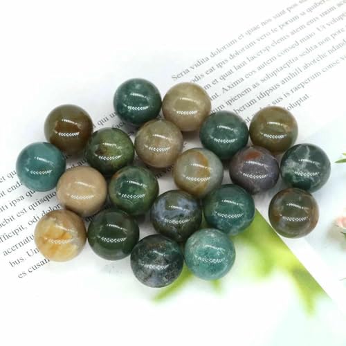 16 mm Mini-Kristallkugel, Naturstein, Kugel, Heimdekoration, Taschen-Edelstein, Reiki-Heilung, Quarz, Amethyst, runde Perle, Mineralprobe, Indien-Achat, 50 Stück von BSGUZ