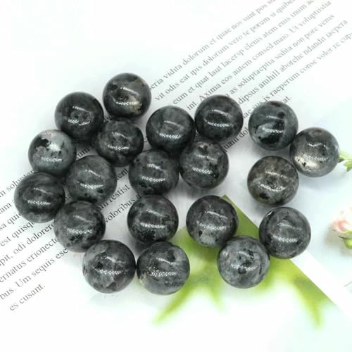 16 mm Mini-Kristallkugel, Naturstein, Kugel, Heimdekoration, Taschen-Edelstein, Reiki-Heilung, Quarz, Amethyst, runde Perle, Mineralprobe, Schwarzer Labradorit, 50 Stück von BSGUZ