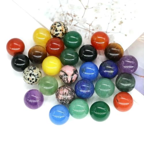 16 mm Mini-Kristallkugel, Naturstein, Kugel, Heimdekoration, Taschen-Edelstein, Reiki-Heilung, Quarz, Amethyst, runde Perle, Mineralprobe, Steine, 50 Stück von BSGUZ