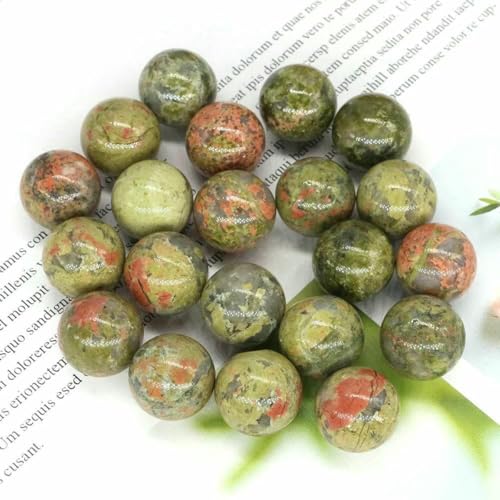 16 mm Mini-Kristallkugel, Naturstein, Kugel, Heimdekoration, Taschen-Edelstein, Reiki-Heilung, Quarz, Amethyst, runde Perle, Mineralprobe, Unakit, 20 Stück 16 mm Mini-Kristallkugel, Naturstein, Kugel, Heimdekoration, Taschen-Edelstein, Reiki-Heilung, Quarz, Amethyst, runde Perle, Mineralprobe, Unakit, 20 Stück von BSGUZ