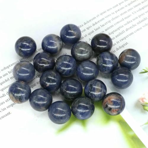 16 mm Mini-Kristallkugel, Naturstein, Kugel, Heimdekoration, Taschen-Edelstein, Reiki-Heilung, Quarz, Amethyst, runde Perle, Mineralprobe, blauer Sodalith, 50 Stück von BSGUZ
