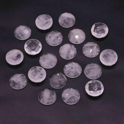 16 mm facettierte runde Cabochon-Perlen mit flacher Rückseite, Natursteine, Kristall-Kamee-Abstandshalter für die Schmuckherstellung, DIY-Halsketten, Anhänger, Ringe – klarer Quarz – 10 Stück 16 mm facettierte runde Cabochon-Perlen mit flacher Rückseite, Natursteine, Kristall-Kamee-Abstandshalter für die Schmuckherstellung, DIY-Halsketten, Anhänger, Ringe – klarer Quarz – 10 Stück von BSGUZ