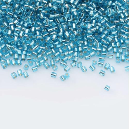 1680 Stück 1,5 mm silberbeschichtete Glasperlen, 15/0, plattierte Glasperlenröhre, DIY für Schmuckherstellung, Stickerei, Bastelzubehör, Seeblau, 1,5 mm, 1680 Stück 1680 Stück 1,5 mm silberbeschichtete Glasperlen, 15/0, plattierte Glasperlenröhre, DIY für Schmuckherstellung, Stickerei, Bastelzubehör, Seeblau, 1,5 mm, 1680 Stück von BSGUZ