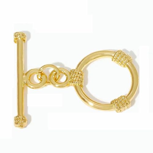 18 Karat Echtgold plattierter runder OT-Verschluss zur Herstellung von Halsketten, zierliche Messing-Endperlen-Knebelverschlüsse, DIY-Schmuckzubehör-18 Karat Echtgold plattiert_j-2 Stück 18 Karat Echtgold plattierter runder OT-Verschluss zur Herstellung von Halsketten, zierliche Messing-Endperlen-Knebelverschlüsse, DIY-Schmuckzubehör-18 Karat Echtgold plattiert_j-2 Stück von BSGUZ
