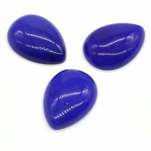 18 x 25 mm, Wassertropfenform, lose Perlen, natürlicher Kristallstein, flache Rückseite, Kamee-Abstandshalter für Schmuckherstellung, DIY-Anhänger, Halskette – Blaue Jade – 50 Stück von BSGUZ