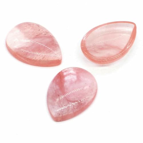18 x 25 mm, Wassertropfenform, lose Perlen, natürlicher Kristallstein, flache Rückseite, Kamee-Abstandshalter für Schmuckherstellung, DIY-Anhänger, Halskette – Kirschquarz – 50 Stück 18 x 25 mm, Wassertropfenform, lose Perlen, natürlicher Kristallstein, flache Rückseite, Kamee-Abstandshalter für Schmuckherstellung, DIY-Anhänger, Halskette – Kirschquarz – 50 Stück von BSGUZ