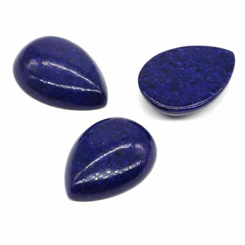 18 x 25 mm, Wassertropfenform, lose Perlen, natürlicher Kristallstein, flache Rückseite, Kamee-Abstandshalter für Schmuckherstellung, DIY-Anhänger, Halskette – Lapislazuli – 50 Stück von BSGUZ