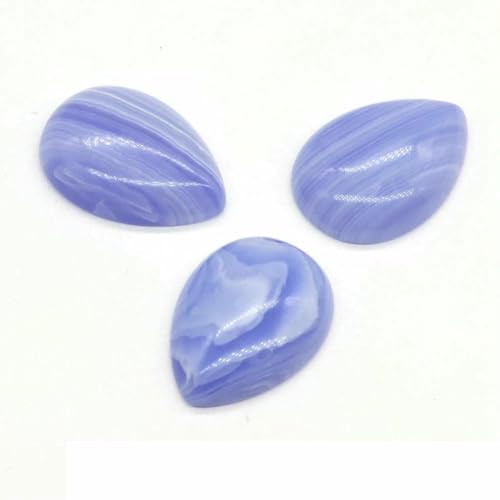 18 x 25 mm, Wassertropfenform, lose Perlen, natürlicher Kristallstein, flache Rückseite, Kamee-Abstandshalter für Schmuckherstellung, DIY-Anhänger, Halskette – Lila Achat – 10 Stück von BSGUZ
