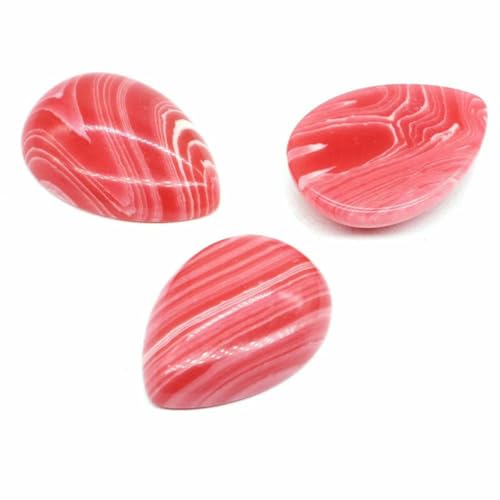 18 x 25 mm, Wassertropfenform, lose Perlen, natürlicher Kristallstein, flache Rückseite, Kamee-Abstandshalter für Schmuckherstellung, DIY-Anhänger, Halskette – Rot-Türkis – 50 Stück von BSGUZ
