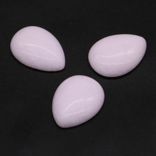 18 x 25 mm, Wassertropfenform, lose Perlen, natürlicher Kristallstein, flache Rückseite, Kamee-Abstandshalter für Schmuckherstellung, DIY-Anhänger, Halskette – Weißer Jade – 1 Stück von BSGUZ