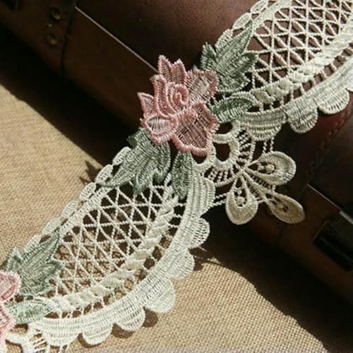 1Y Handgefertigtes Spitzenband, Stoff, Spitzenbesatz für Nähzubehör, Hochzeitsdekoration, DIY-Bastelbedarf, B Pink, 13 cm breit, 1 Yard 1Y Handgefertigtes Spitzenband, Stoff, Spitzenbesatz für Nähzubehör, Hochzeitsdekoration, DIY-Bastelbedarf, B Pink, 13 cm breit, 1 Yard von BSGUZ