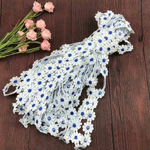 2,3 cm breiter, wunderschöner bestickter Spitzenstoff mit 3D-Blumen, Spitzenband, Kleiderkragen, Hüte, Kopfbedeckungen, Nähbesatz, Dekor – Spitze Saphir – 3 Yard 2,3 cm breiter, wunderschöner bestickter Spitzenstoff mit 3D-Blumen, Spitzenband, Kleiderkragen, Hüte, Kopfbedeckungen, Nähbesatz, Dekor – Spitze Saphir – 3 Yard von BSGUZ