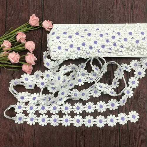 2,3 cm breiter, wunderschöner bestickter Spitzenstoff mit 3D-Blumen, Spitzenband, Kleiderkragen, Hüte, Kopfbedeckungen, Nähbesatz, Dekor – Spitze lila, 3,7 m 2,3 cm breiter, wunderschöner bestickter Spitzenstoff mit 3D-Blumen, Spitzenband, Kleiderkragen, Hüte, Kopfbedeckungen, Nähbesatz, Dekor – Spitze lila, 3,7 m von BSGUZ
