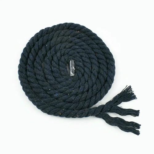 2/5/10 Meter 5 mm 3-teilig Baumwollkordel, gedrehtes Seil für Taschengurte, Heimtextilien, Dekorationsseile, DIY-Nähzubehör, Marineblau, 2 Meter von BSGUZ