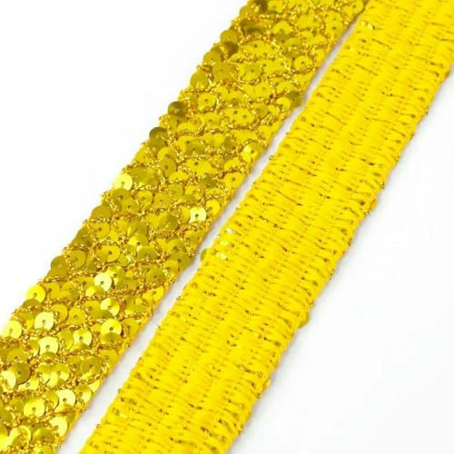 2/5/10 m, 15/20/35 mm, Paillettenbänder, Spitzenbesatz zum Nähen von Hochzeitsfeiern, Schnürsenkel, Stoff, Kleidungsstück, Dekorationsband, Heimwerkerbedarf, Zubehör, Gold, 20 mm, 5 Met von BSGUZ