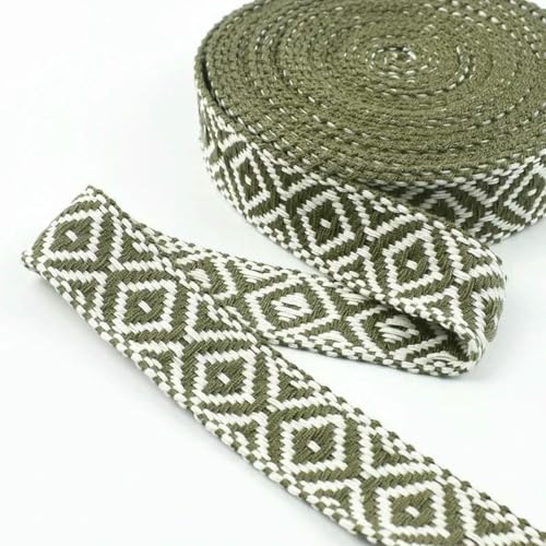 2/5/10 m, 25 mm, ethnisches Baumwollgurtband, 1,5 mm dick, Jacquard-Spitzenband für Taschengurte, Gürtel, Kleidungsstücke, Schuhe, Nähband, DIY-Zubehör – Olivgrün – 25 mm – 5 Meter 2/5/10 m, 25 mm, ethnisches Baumwollgurtband, 1,5 mm dick, Jacquard-Spitzenband für Taschengurte, Gürtel, Kleidungsstücke, Schuhe, Nähband, DIY-Zubehör – Olivgrün – 25 mm – 5 Meter von BSGUZ