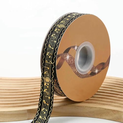2,5 cm Breite, 48/96/144 Yards, Satinbänder, goldmetallische Musiknote, Barto-Abzeichen, DIY-Bastelarbeiten, handgefertigte Blumen für Stirnbandbänder, Schwarz, 48 Yards, 2,5 cm 2,5 cm Breite, 48/96/144 Yards, Satinbänder, goldmetallische Musiknote, Barto-Abzeichen, DIY-Bastelarbeiten, handgefertigte Blumen für Stirnbandbänder, Schwarz, 48 Yards, 2,5 cm von BSGUZ