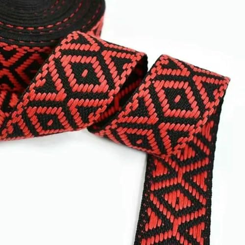 2/5 m, 38 mm, Baumwollgurtband, Gepäckgurt, Schlinge, Leinenband, Kleidung, Nähen, Schrägband, dekorative Borte, Spitzenbesätze, RD825, Schwarzrot, 5 Meter 2/5 m, 38 mm, Baumwollgurtband, Gepäckgurt, Schlinge, Leinenband, Kleidung, Nähen, Schrägband, dekorative Borte, Spitzenbesätze, RD825, Schwarzrot, 5 Meter von BSGUZ