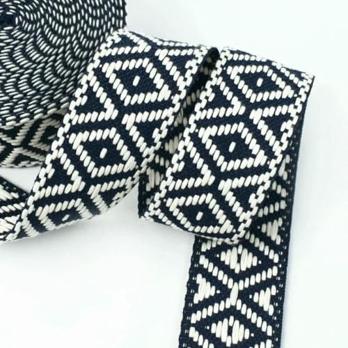 2/5 m, 38 mm, Baumwollgurtband, Gepäckgurt, Schlinge, Leinenband, Kleidung, Nähen, Schrägband, dekorative Borte, Spitzenbesatz, RD825, Marineblau, 2 Meter von BSGUZ