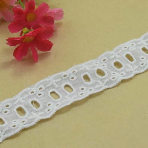 2,6 cm breites, weißes Baumwoll-Stick-Spitzenband zum Nähen, Guipure-Stoff, DIY-Besätze, Stricken, DIY-Kleiderzubehör #3804-Milchweiß - 1 Yard ist 0,9144,0 Meter von BSGUZ