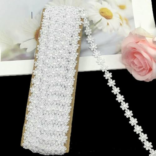 2–14 Yards 1,2 cm Blumenstickerei Spitzenbesatz Applikation Stoff Polyesterbesatz Nähen Basteln Band DIY Zubehör-1,2 cm weiß-14 Yard 2–14 Yards 1,2 cm Blumenstickerei Spitzenbesatz Applikation Stoff Polyesterbesatz Nähen Basteln Band DIY Zubehör-1,2 cm weiß-14 Yard von BSGUZ