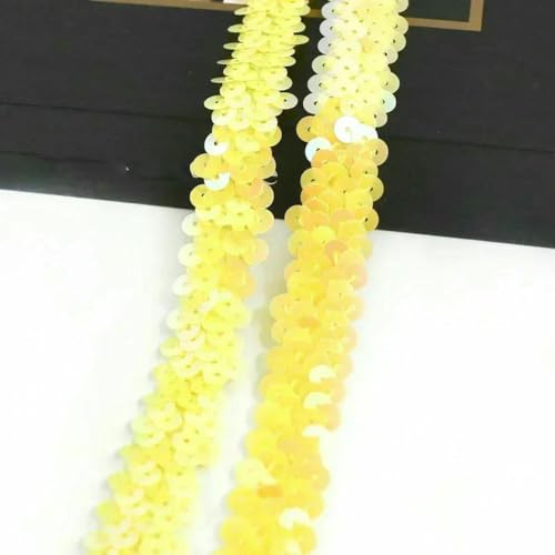 2–20 m, 2 cm, Pailletten-Spitzenstoff, elastisches Band für Tanzkleider, Dekoration, Spitzenbesätze, Stretchband, Kleidungsbesatz, Band, DIY-Zubehör, Lasergold, 2 cm, 10 Meter von BSGUZ