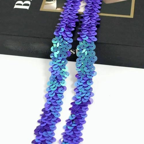 2–20 m, 2 cm, Pailletten-Spitzenstoff, elastisches Band für Tanzkleider, Dekoration, Spitzenbesätze, Stretchband, Kleidungsbesatz, Band, DIY-Zubehör, Lila, 2 cm, 10 Meter von BSGUZ